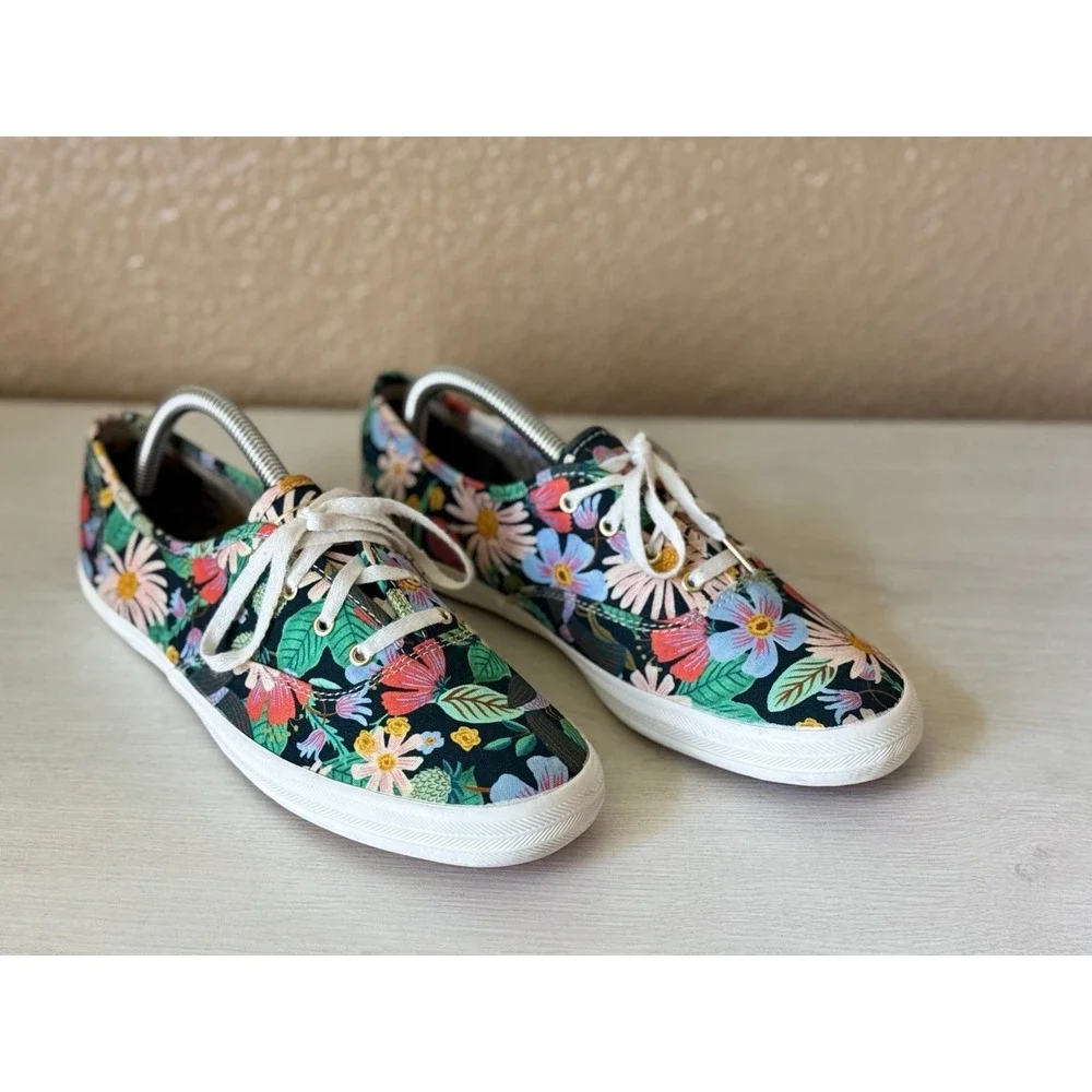 Keds x Rifle Paper Champion Dovecote blue floral summer sneakers